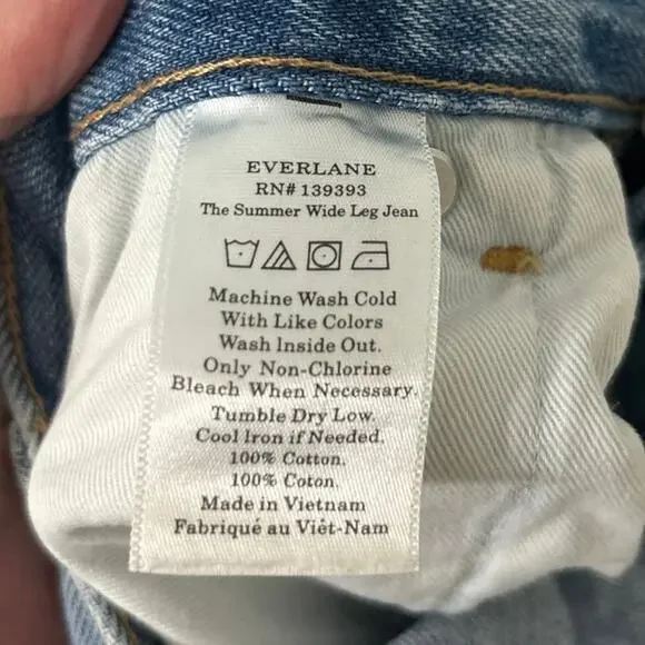 Everlane The Summer Wide Leg Jean Light Wash High Rise Women’s 28 - Picture 10 of 12